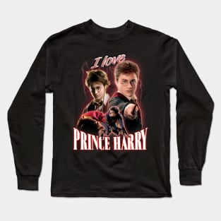 I Love Prince Harry Daniel Radcliffe Cursed Fan Collage Long Sleeve T-Shirt